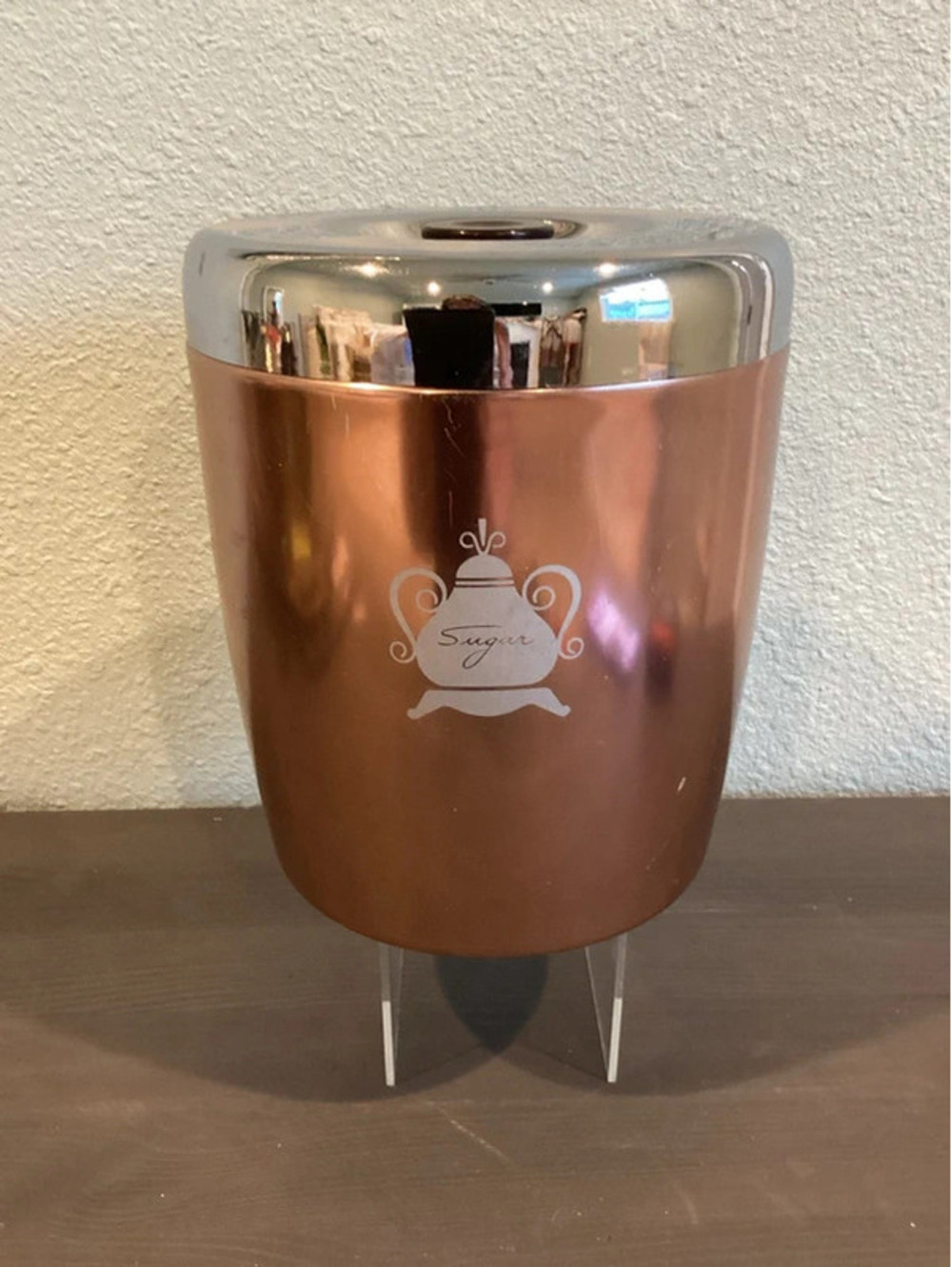 Copper colored Aluminum Sugar Canister made by West Bend 1950-60